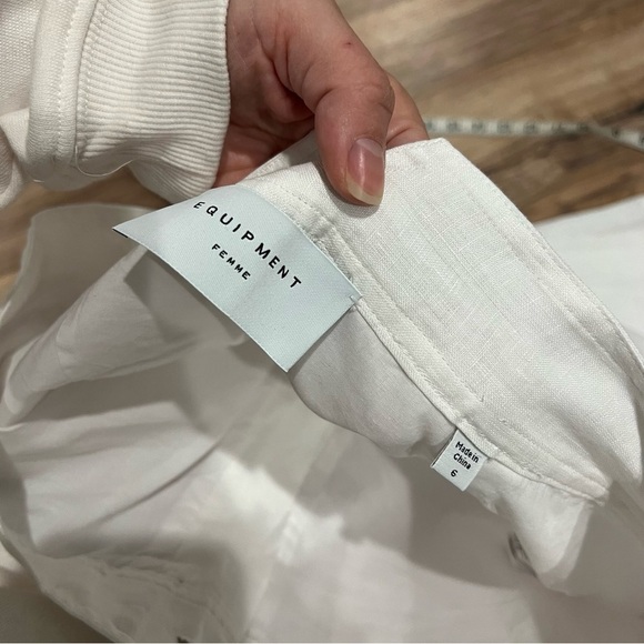 Equipment Femme Kalil Cropped Linen Trouser Pants - Picture 8 of 12